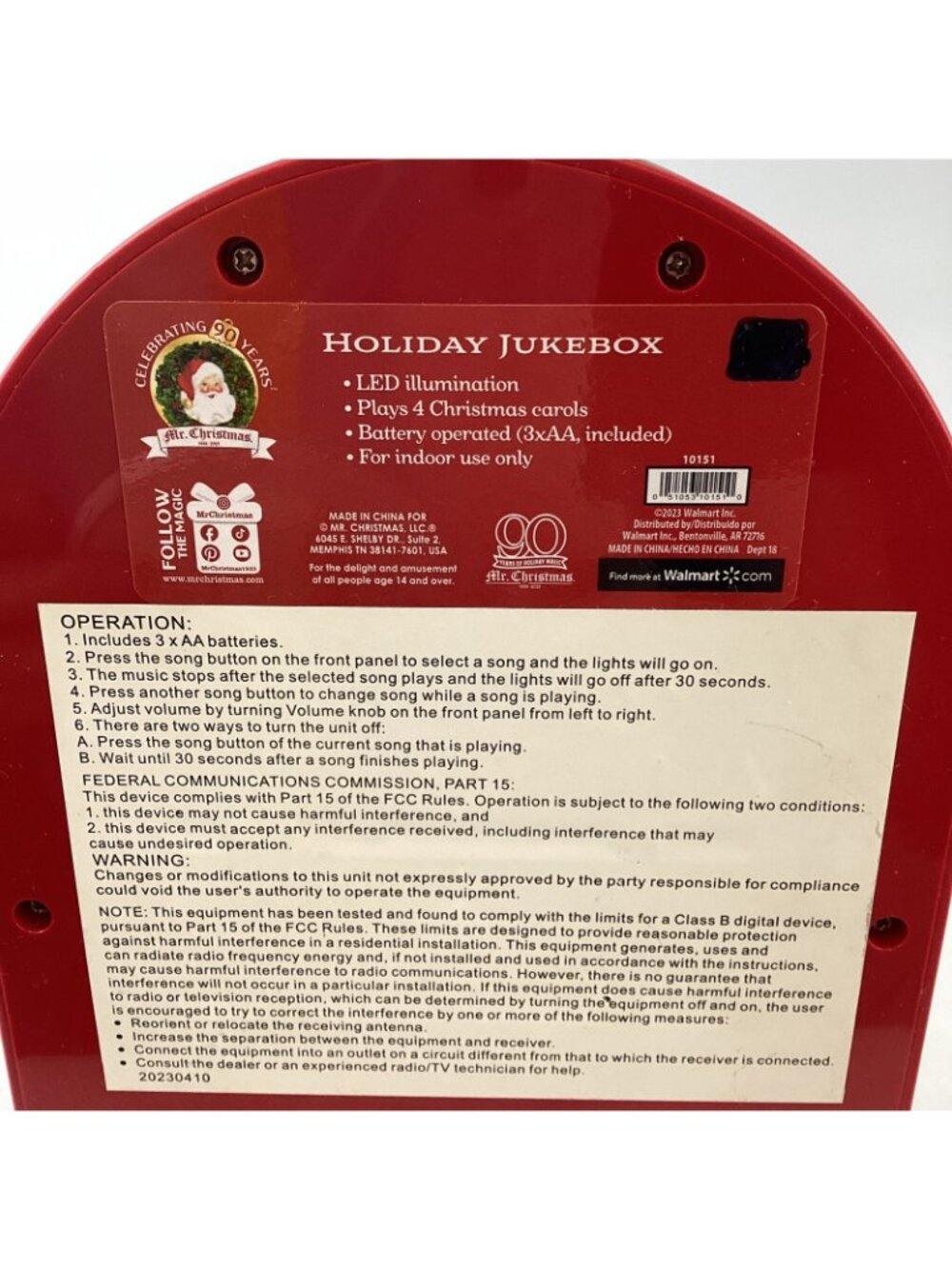 Mr. Christmas Jukebox Vintage Diner Inspired Holiday Music Plays 4 Songs 2023 - Picture 5 of 6
